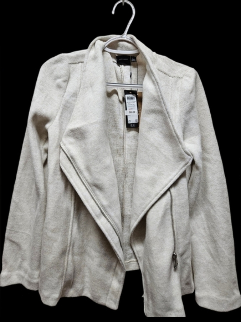 Vero Moda 'Katarine' Brushed Biker Jacket – Oatmeal Mélange (NWT) Sz. Medium